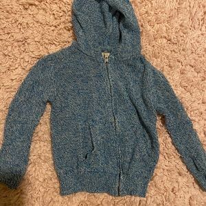 blue zip-up hoodie